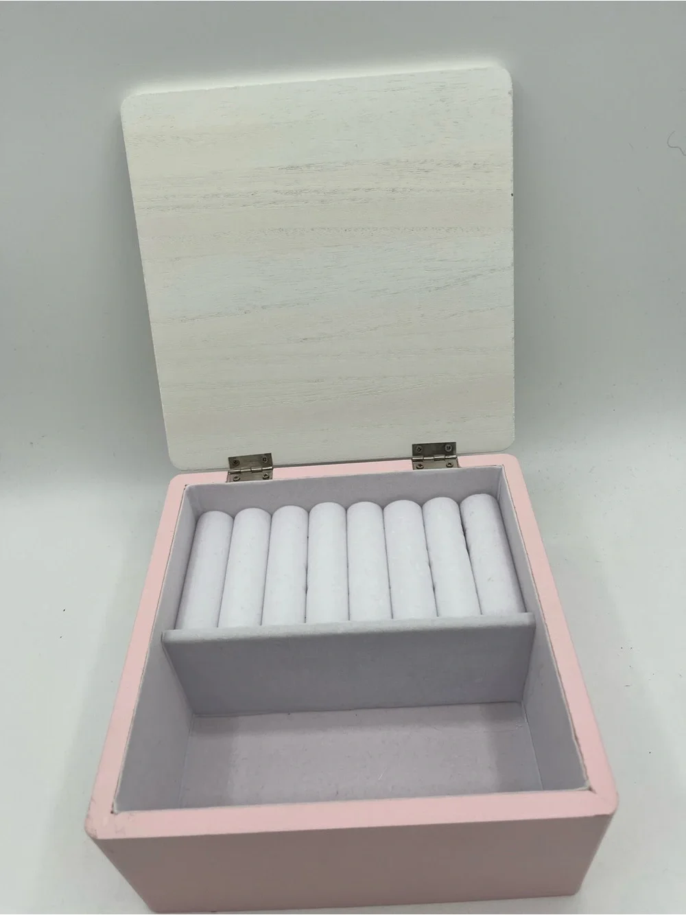 Rae Dunn Pink and White Jewelry Box with Butterfly 